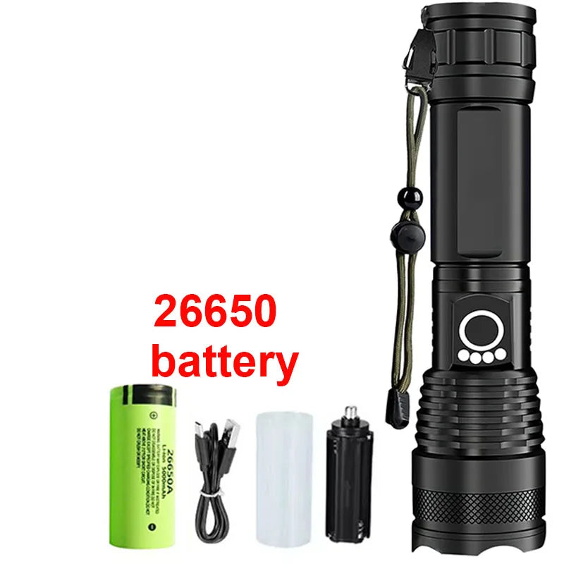 Lampe de Poche Tactique LED Rechargeable
