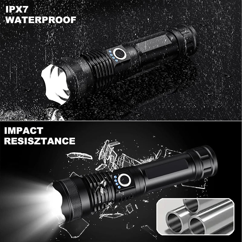 Lampe de Poche Tactique LED Rechargeable